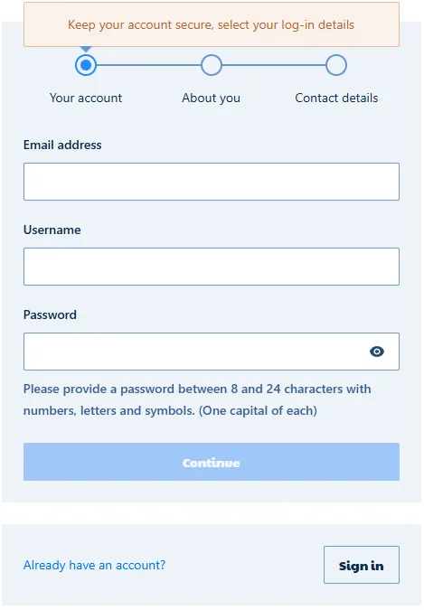 Ripper Casino: Register